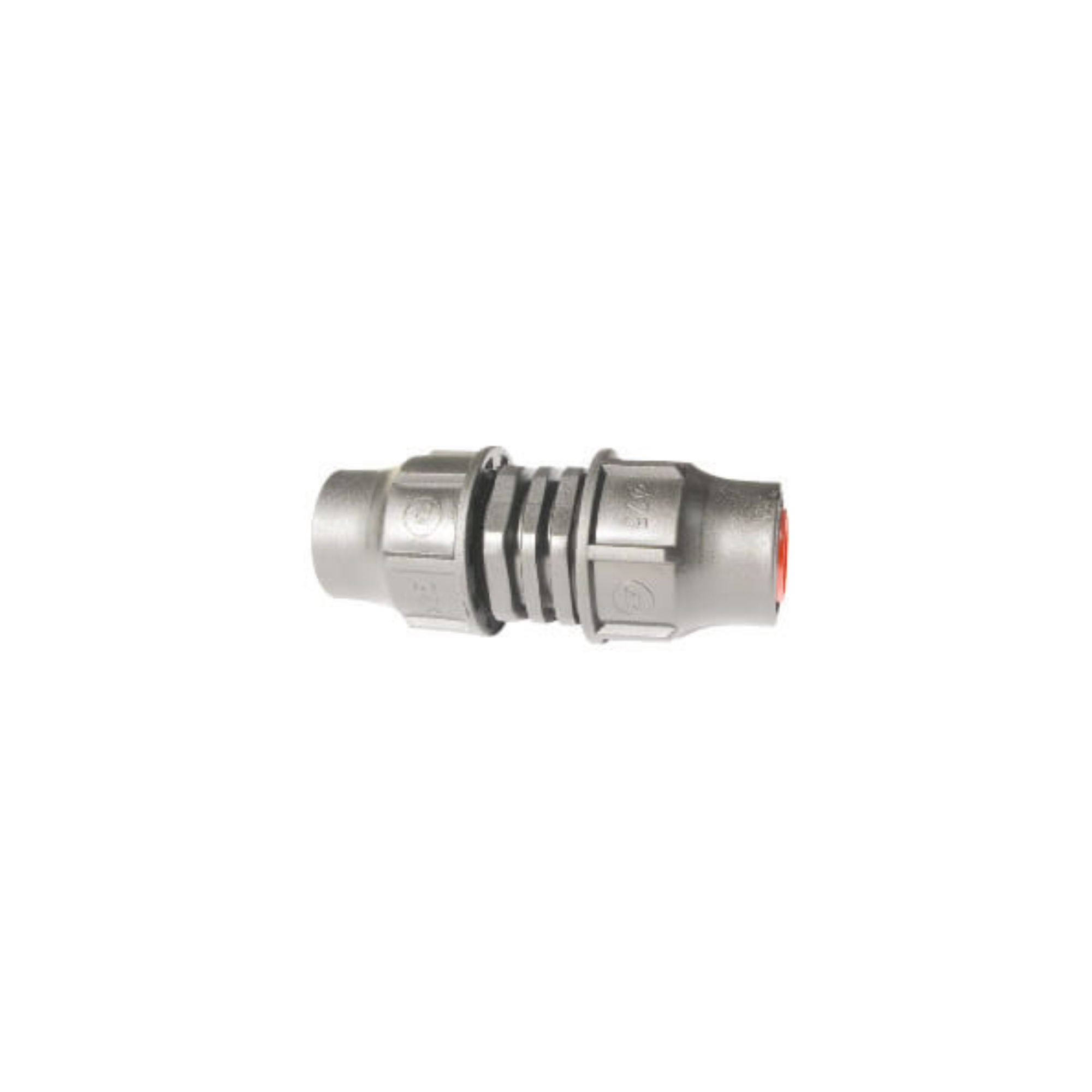 Image of 20mm lock fitting coupler designed for 20mm (17mm) LDPE pipe, featuring a secure locking mechanism for reliable connections in irrigation systems, ensuring durability and leak-proof performance