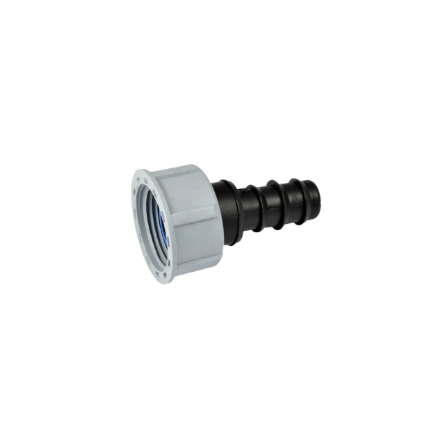 Image of a barbed adapter, designed to connect 20mm tubing to a ¾” BSP female fitting, featuring durable construction for secure and leak-proof connections in irrigation systems