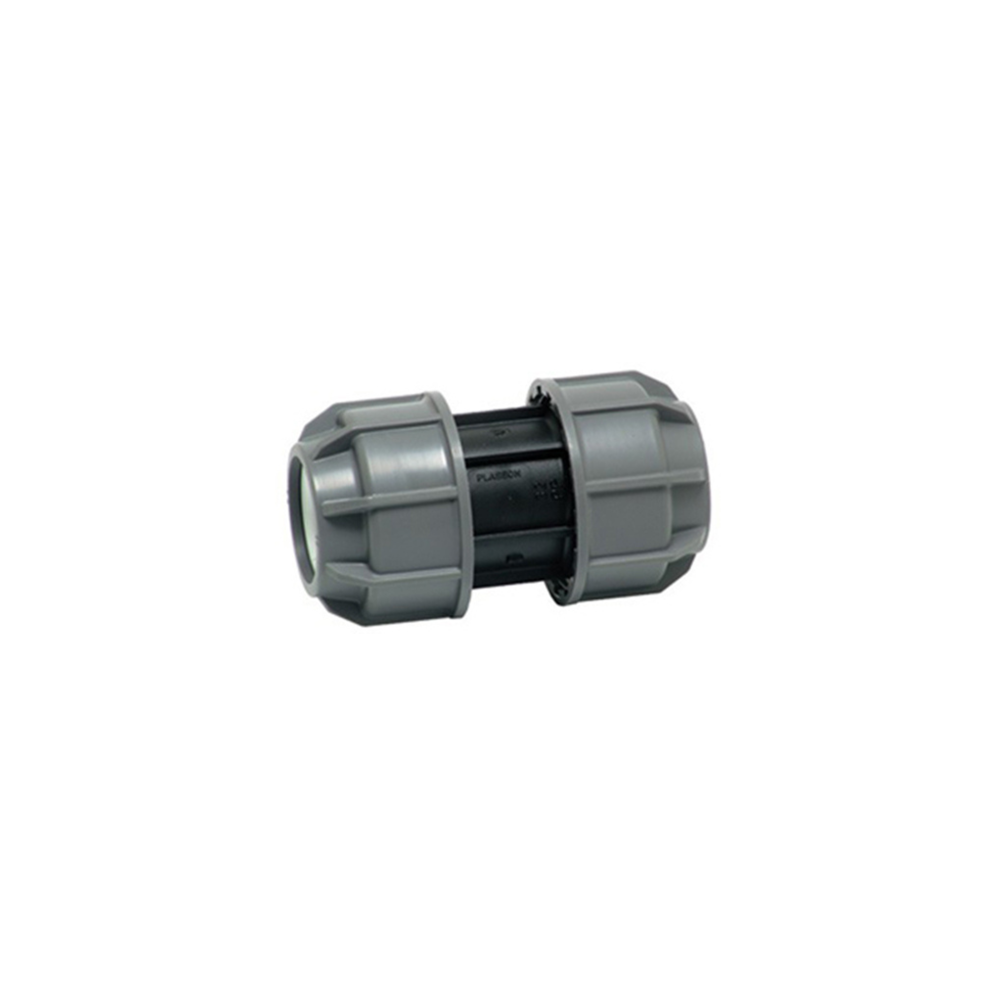 Compression coupler for use with 20mm, 25mm, and 32mm MDPE pipe