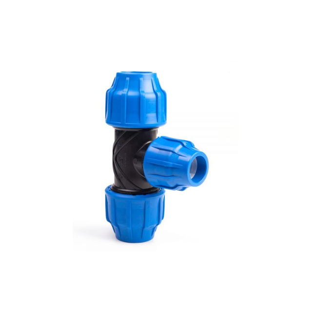 Plasson Poly compression reducer Tee for use with 20mm, 25mm, and 32mm MDPE pipe