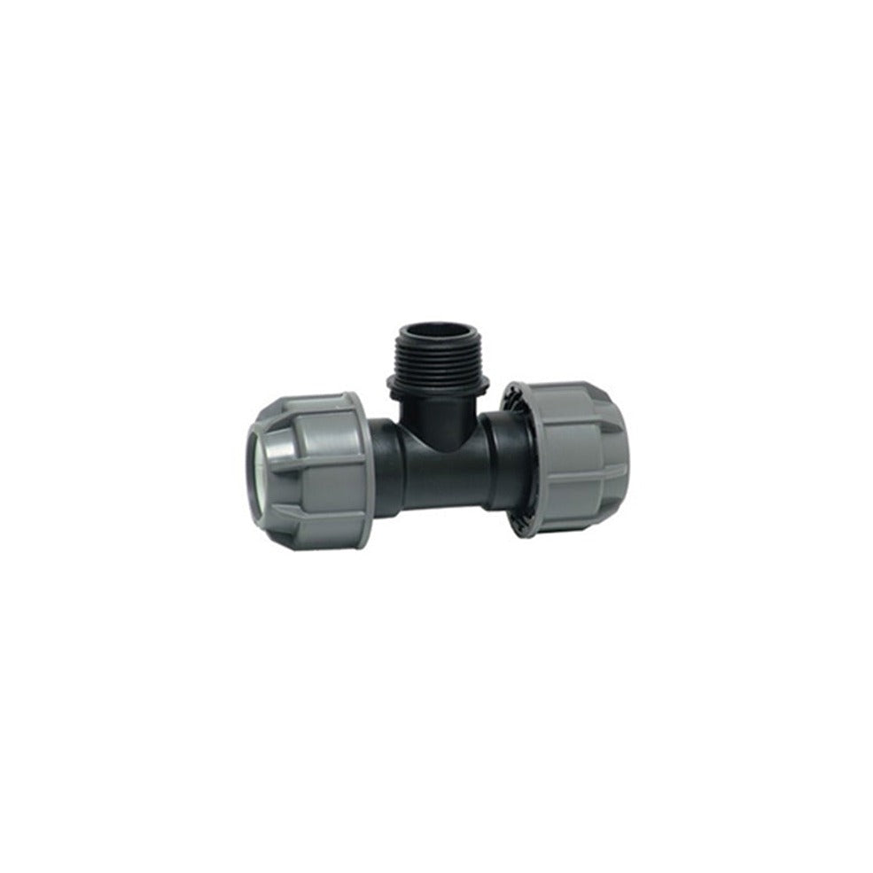 Plasson Poly compression male Tee for use with 20mm, 25mm, and 32mm MDPE